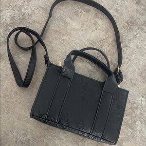 Elegant Black Faux Leather Handbag